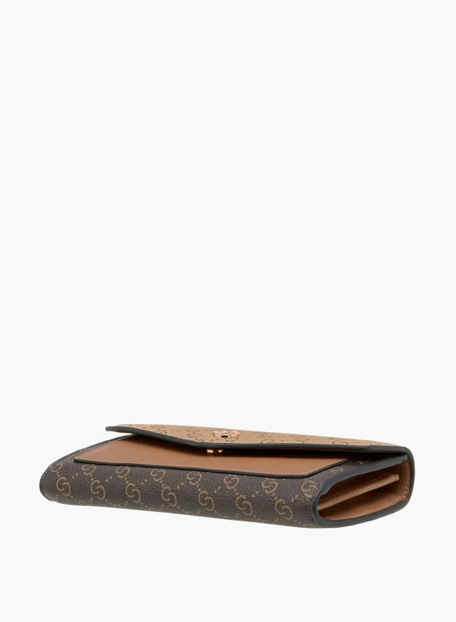 سيليست Women Monogram Print Wallet with Button Closure