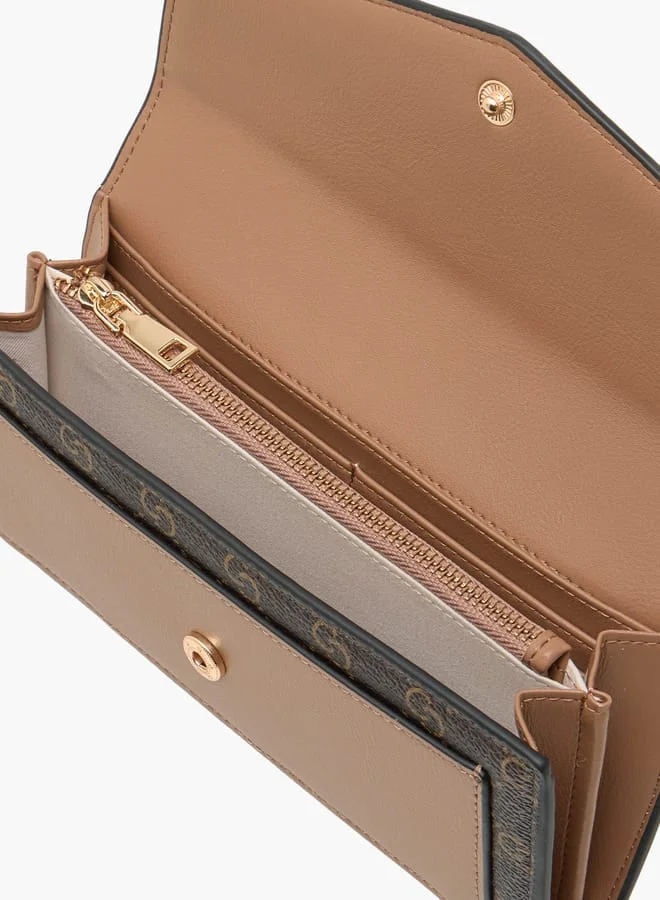 سيليست Women Monogram Print Wallet with Button Closure