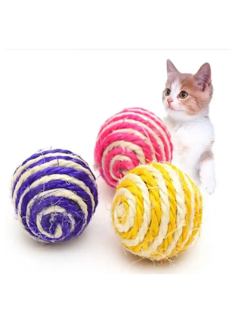 MIRFA Rope Weave Sisal Balls in Assorted Colors for Cats Scratching, Chewing and Playing  - Image 3