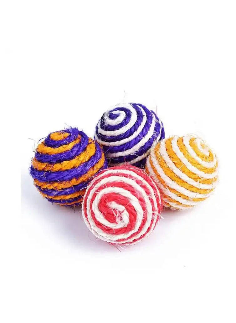 MIRFA Rope Weave Sisal Balls in Assorted Colors for Cats Scratching, Chewing and Playing  - Image 1