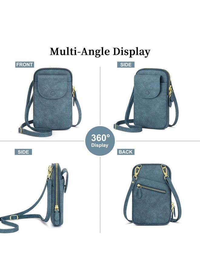 PEACOCKTION Crossbody Cell Phone Purse For Women Small Cross Body Bags With Credit Card Slots Blue  - Image 3