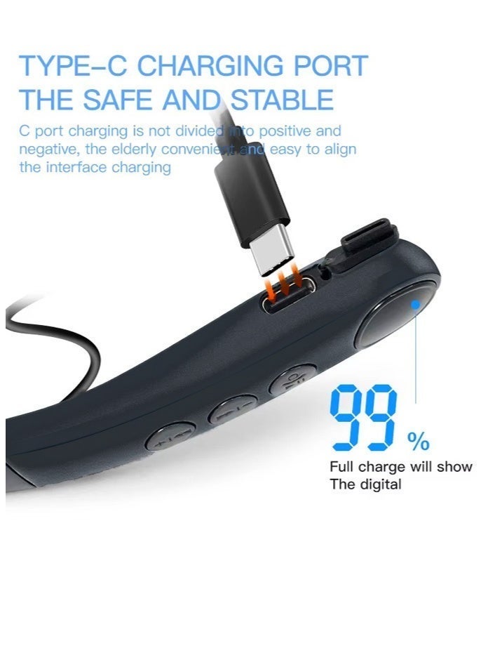 Admos Wireless Neckband Headphone AM-659 With HiFi Sound | Intelligent Smart Chip | Bluetooth 5.3 Auto Connect Technology | 80 House Music Play Time | Magnetic Design, IPX4 Waterproof & Sweatproof | LED Digital Power Display | 600mAh Long Endurance Battery | Skin Friendly Silicone Material For Extra Comfort (Black) - Image 4