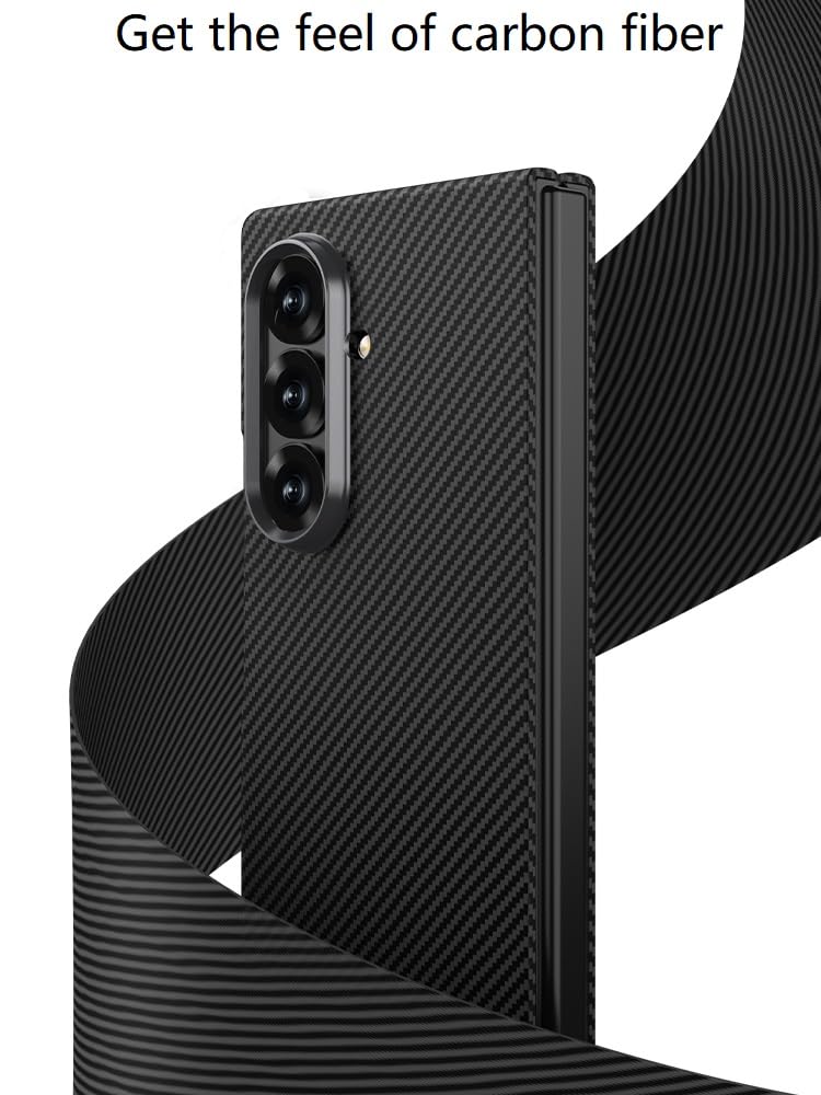 Midkart Thin Matte Case Compatible with Samsung Galaxy Z Fold 7 Release 2025 Carbon Fiber Design with Front Glass Cover and Camera Protection, Green - Image 3