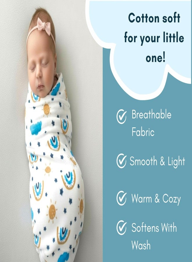 Comfy Cheeks طقم لفافات أطفال من قطن الموسلين 100% من كومفي تشيكس (عبوة من قطعتين) | لفافات مولمول كبيرة جدًا 115 × 100 سم للأطفال حديثي الولادة حتى 18 شهرًا - Image 4