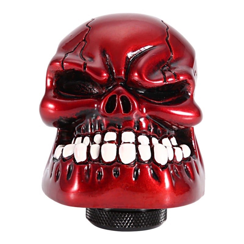 Skull Gear Shift Knob Red 3 Adapters Exquisite Craft - Quality Material Durable Gear Shift Knob Stick Lever for Car Interior - Image 2