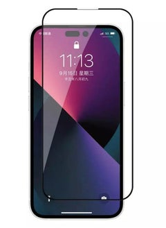 HEXABEX Screen Protector iPhone 14 Pro Max High Quality Tempered Glass Screen Protector for iPhone 14 Pro Max and 15 Plus 6.7" Black/Clear  - Image 2