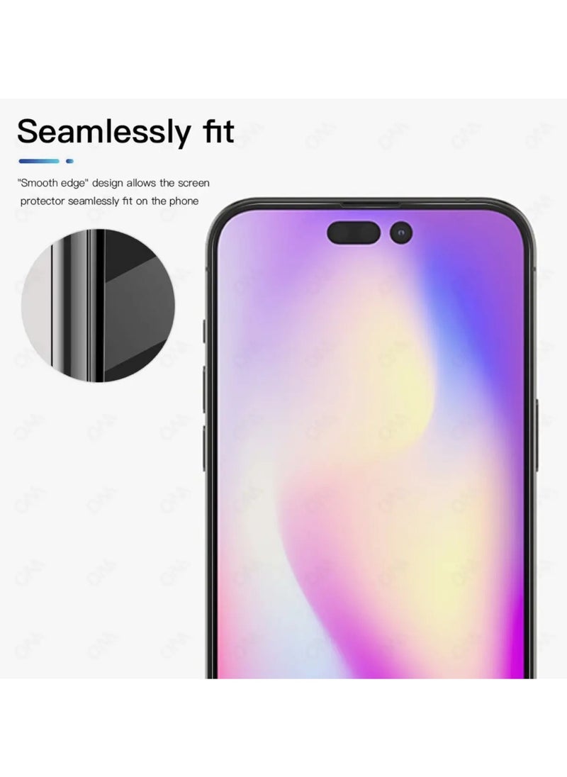HEXABEX Screen Protector iPhone 14 Pro Max High Quality Tempered Glass Screen Protector for iPhone 14 Pro Max and 15 Plus 6.7" Black/Clear  - Image 5