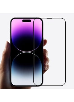 HEXABEX Screen Protector iPhone 14 Pro Max High Quality Tempered Glass Screen Protector for iPhone 14 Pro Max and 15 Plus 6.7" Black/Clear  - Image 1