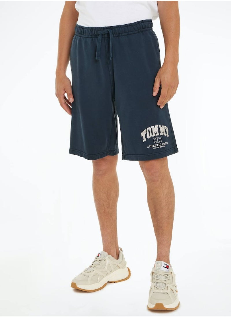 TOMMY JEANS - Men's Athletic Basketball Shorts - Cotton, Navy - Image 1