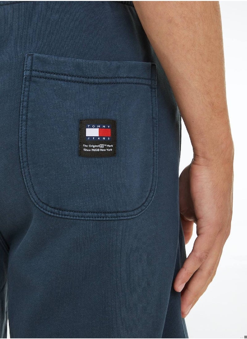 TOMMY JEANS - Men's Athletic Basketball Shorts - Cotton, Navy - Image 1
