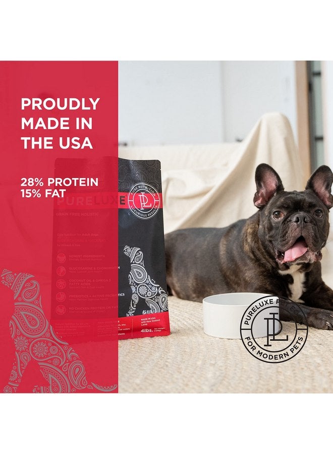 PURELUXE Grain and Gluten Free Dog Food, Lamb and Chickpea Elite Nutrition, Hypoallergenic, for All Breeds and Sizes, All Life Stages, Made in The USA, 4lbs - Image 4