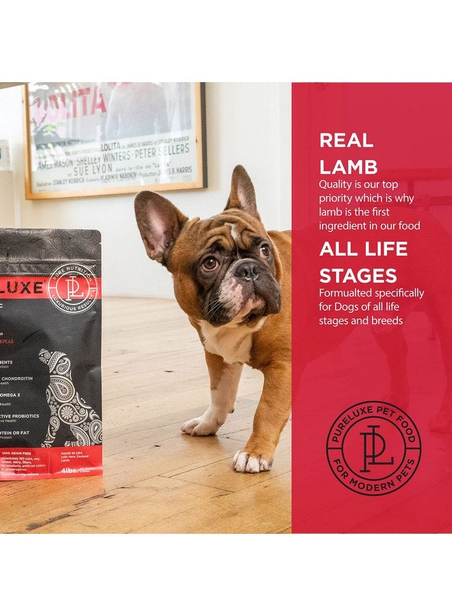 PURELUXE Grain and Gluten Free Dog Food, Lamb and Chickpea Elite Nutrition, Hypoallergenic, for All Breeds and Sizes, All Life Stages, Made in The USA, 4lbs - Image 2