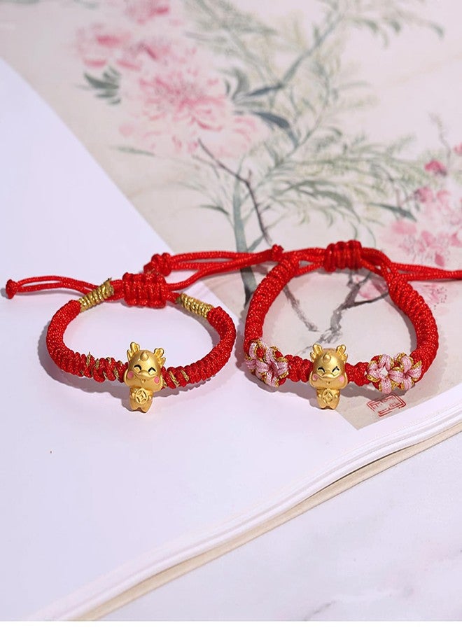 TEMICO 2024 Year of Dragon Bracelet Chinese Zodiac Animal Dragon Charm Bracelet for Women Adjustable Lucky Red String Bracelets,(Style 2) - Image 2
