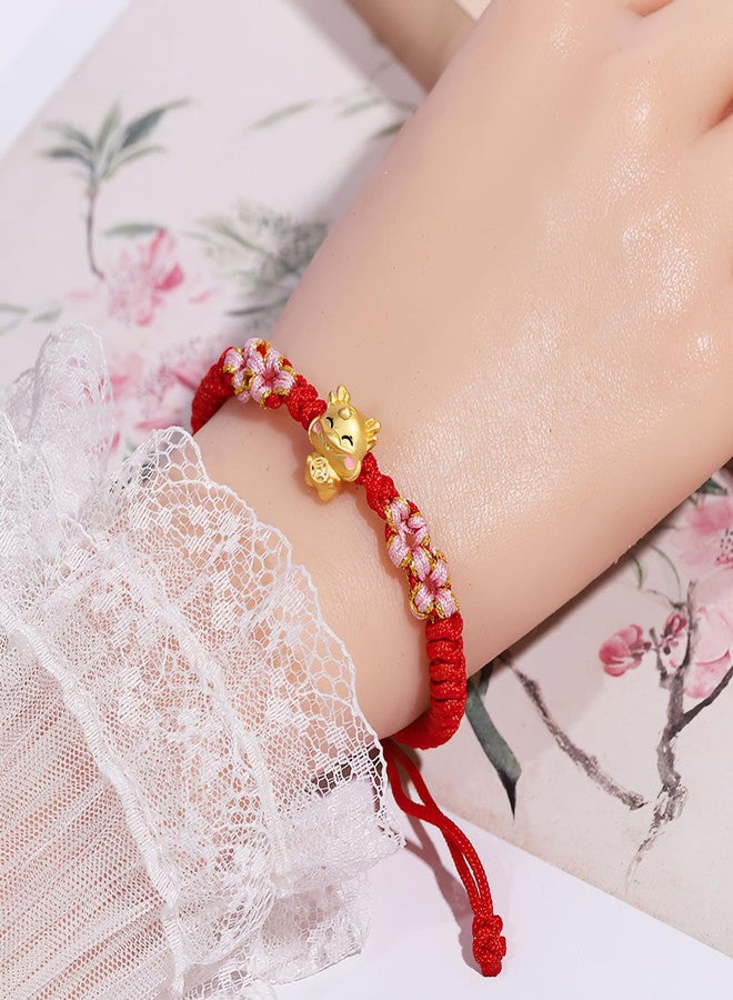 TEMICO 2024 Year of Dragon Bracelet Chinese Zodiac Animal Dragon Charm Bracelet for Women Adjustable Lucky Red String Bracelets,(Style 2) - Image 3