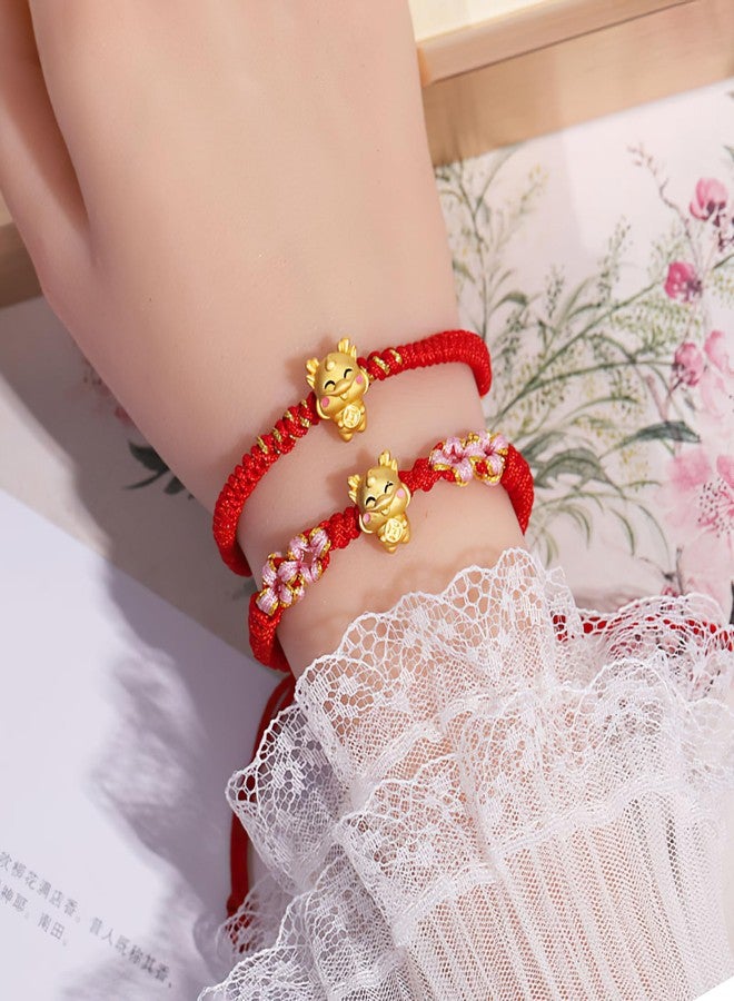 TEMICO 2024 Year of Dragon Bracelet Chinese Zodiac Animal Dragon Charm Bracelet for Women Adjustable Lucky Red String Bracelets,(Style 2) - Image 4