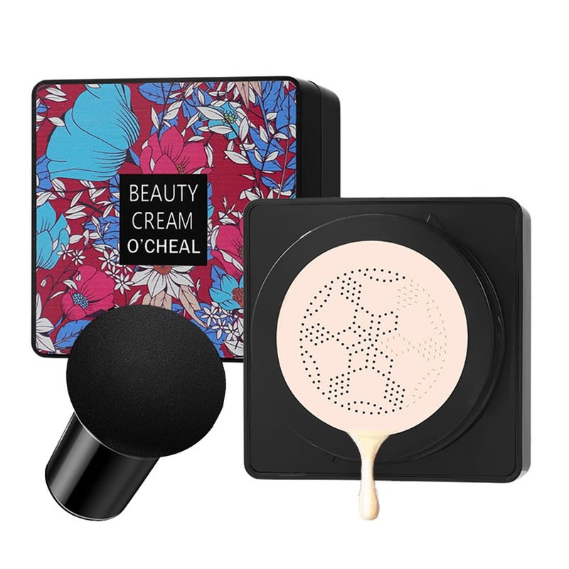 GL-Turelifes GLTurelifes Mushroom Head Air Cushion CC Cream Foundation Water Feeling Flawless BB Cream Moisturizing Oil Controllightweight  Smoothing Natural Face Concealer F01 Ivory 053 Oz 