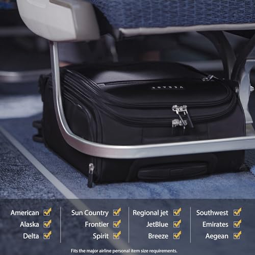 Verage Underseat Carry On Luggage with Wheels, 14.5-Inch Spinner Small Suitcase, Softside Lightweight Travel Bag for Men and Women, Airplane Carry On Bag, Black - Image 4