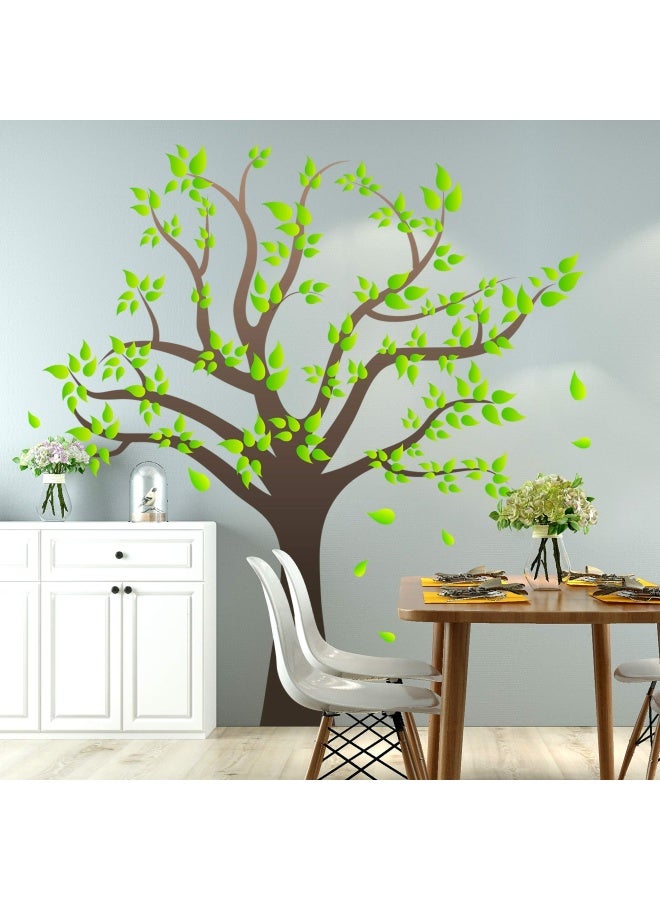 Amaonm Removable Cartoon Giant Brown Tree Wall Decals Diy Leaves Wall Sticker Peel And Stick Wall Decor For Nursery Kids Girls Nursery Room Bedroom Living Room Offices Kindergarten Decorationtree  - Image 3
