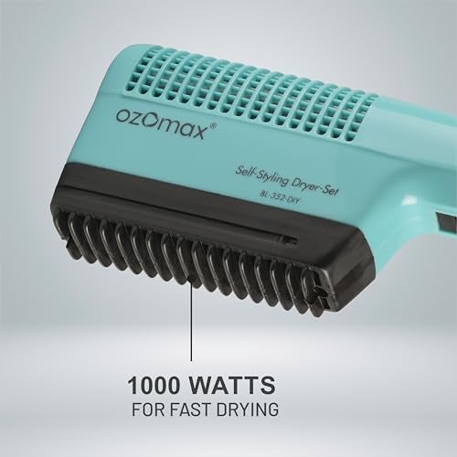 Ozomax Windsor Self-Styling Hair and Beard Dryer Set - 1000W, 2-Speed Settings, 2 Comb Attachments for Styling and Smoothing - Image 5