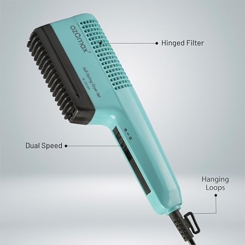 Ozomax Windsor Self-Styling Hair and Beard Dryer Set - 1000W, 2-Speed Settings, 2 Comb Attachments for Styling and Smoothing - Image 3