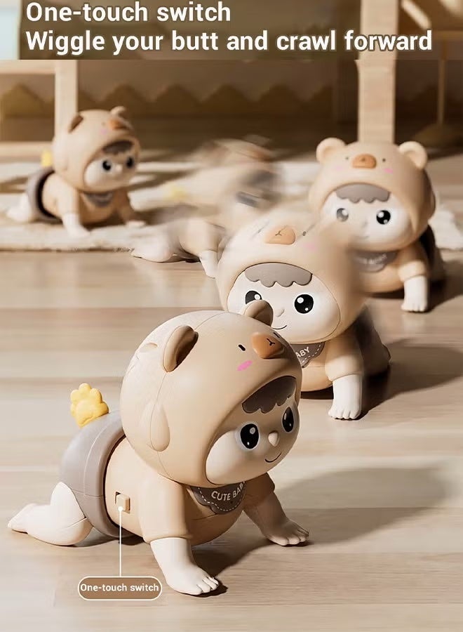 لعبة الزحف للأطفال، لعبة الزحف الكهربائية للأطفال الصغار، ألعاب موسيقية للأطفال الرضع، لعبة وقت البطن، لعبة التطوير الحسي، لعبة تعليمية للتعلم المبكر مع الضوء والصوت، دمية زحف ممتعة للطفل الزحف، هدية مثالية للأطفال بعمر 18 شهرًا فما فوق - Image 5