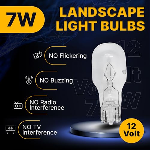 Diximus 12 Volt 7 Watt Low Voltage T5 Landscape Bulb - Pack 10 - Landscape Light Bulbs - Low Voltage Landscape Light Bulbs (Clear, 10) - Image 2