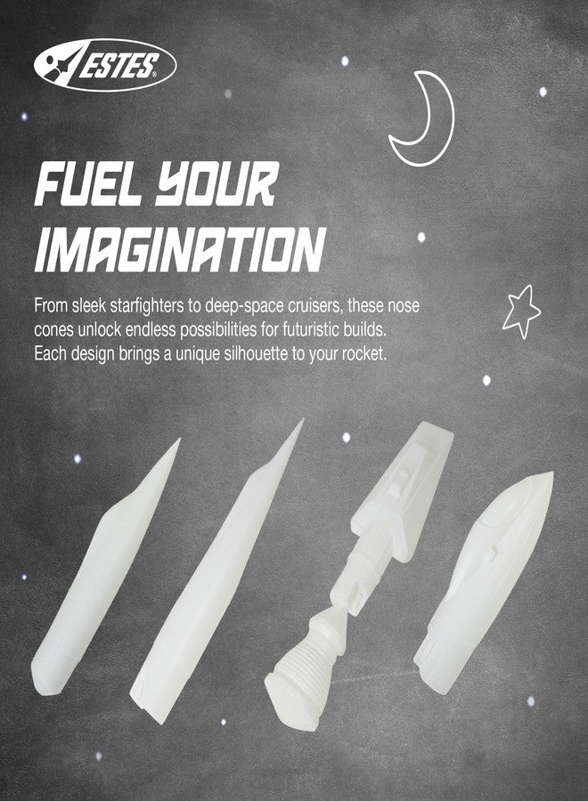 Estes 3173 5-Pack of Sci-Fi Nose Cones, Model Rocket Nose Cones, Rocket Model Accessories for Ages 10+ - Image 4