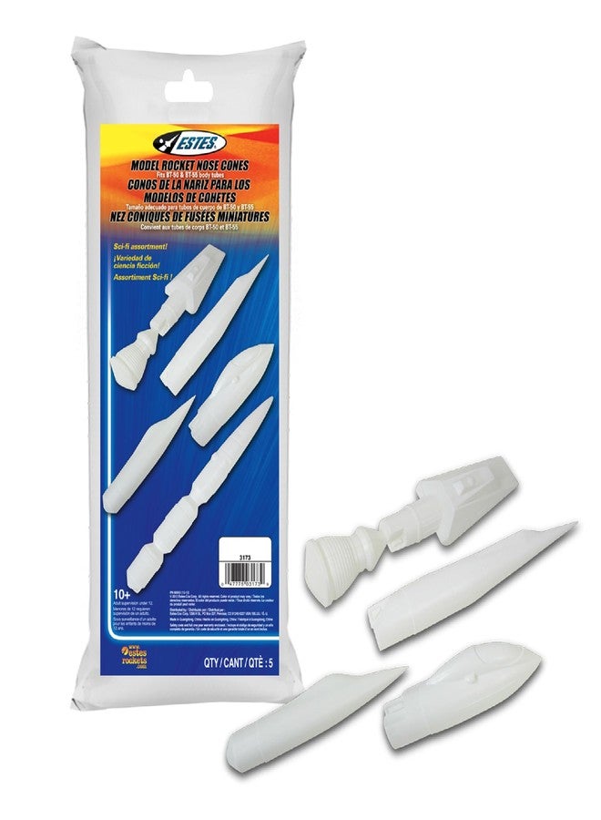 Estes 3173 5-Pack of Sci-Fi Nose Cones, Model Rocket Nose Cones, Rocket Model Accessories for Ages 10+ - Image 1