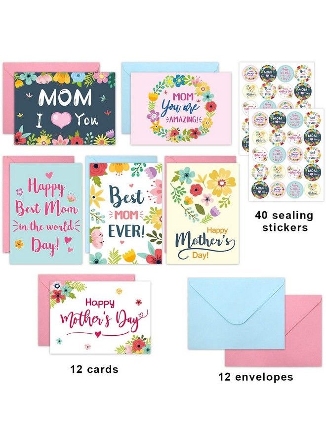 ceiba tree - Mothers Day Cards Floral Happy Mother’S Day Blank Note Card 12 Pcs - Image 1