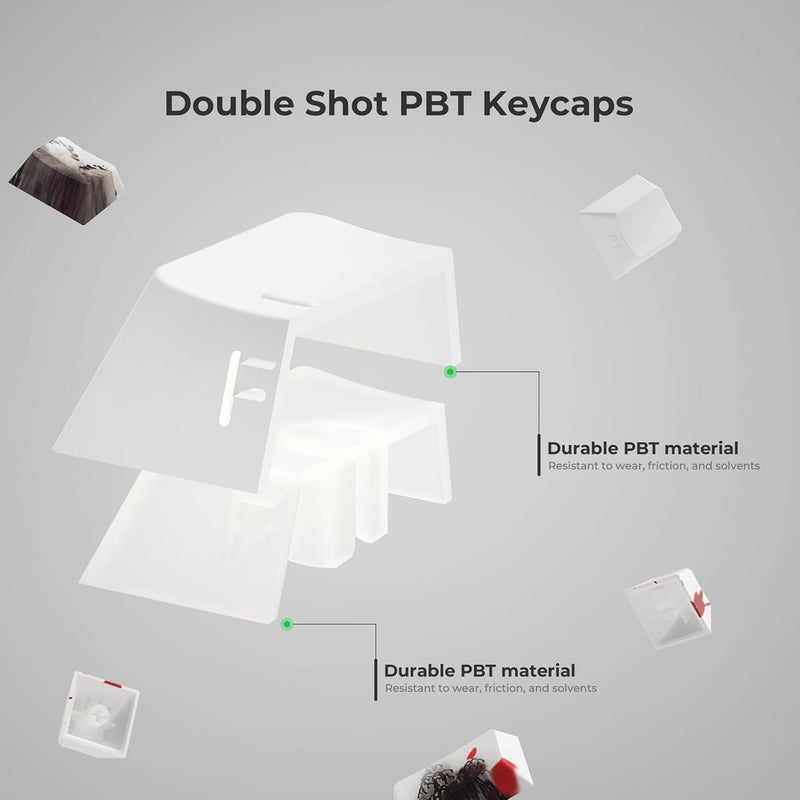 HITIME XVX PBT Keycaps - Side Print, Shine Through Custom, Retro Keycap Set, 128 Cherry Profile Keys for Mechanical Keyboards, Plum Blossom - Image 5