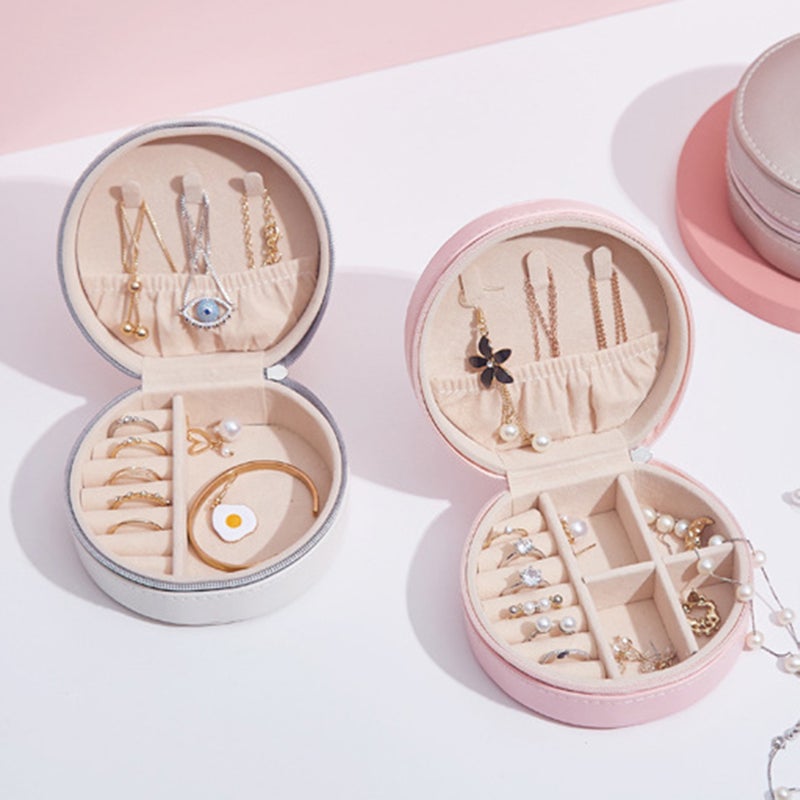 PU Leather Simple Jewel Box Multifunctional Ornaments Storage Box for Rings Earring Necklace - Image 5