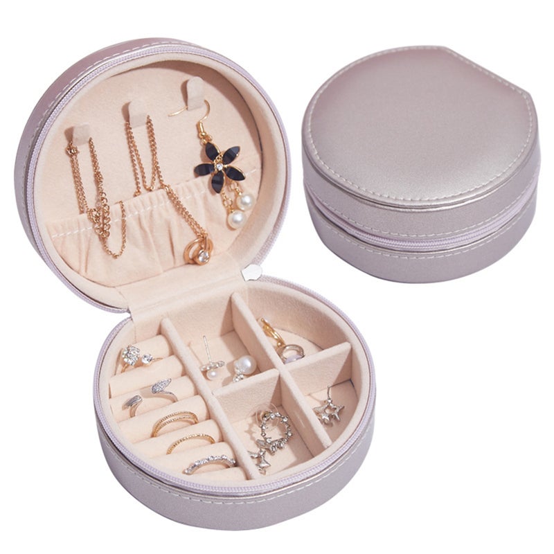 PU Leather Simple Jewel Box Multifunctional Ornaments Storage Box for Rings Earring Necklace - Image 2