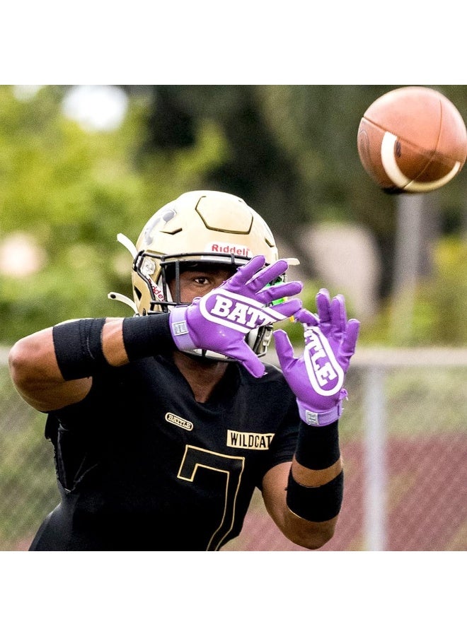 Battle Sports Double Threat Wide Receiver Football Gloves - Adult and Youth Football Gloves - Ultra Stick Gloves - Image 1