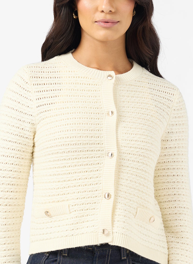 فيرو مودا كارديجان محبوك بياقة دائرية من فيمسوليل - Image 3