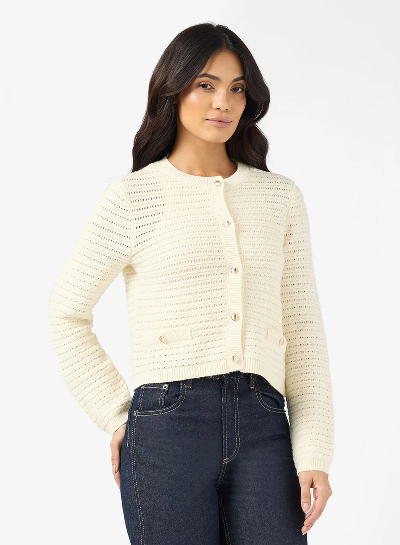 فيرو مودا كارديجان محبوك بياقة دائرية من فيمسوليل