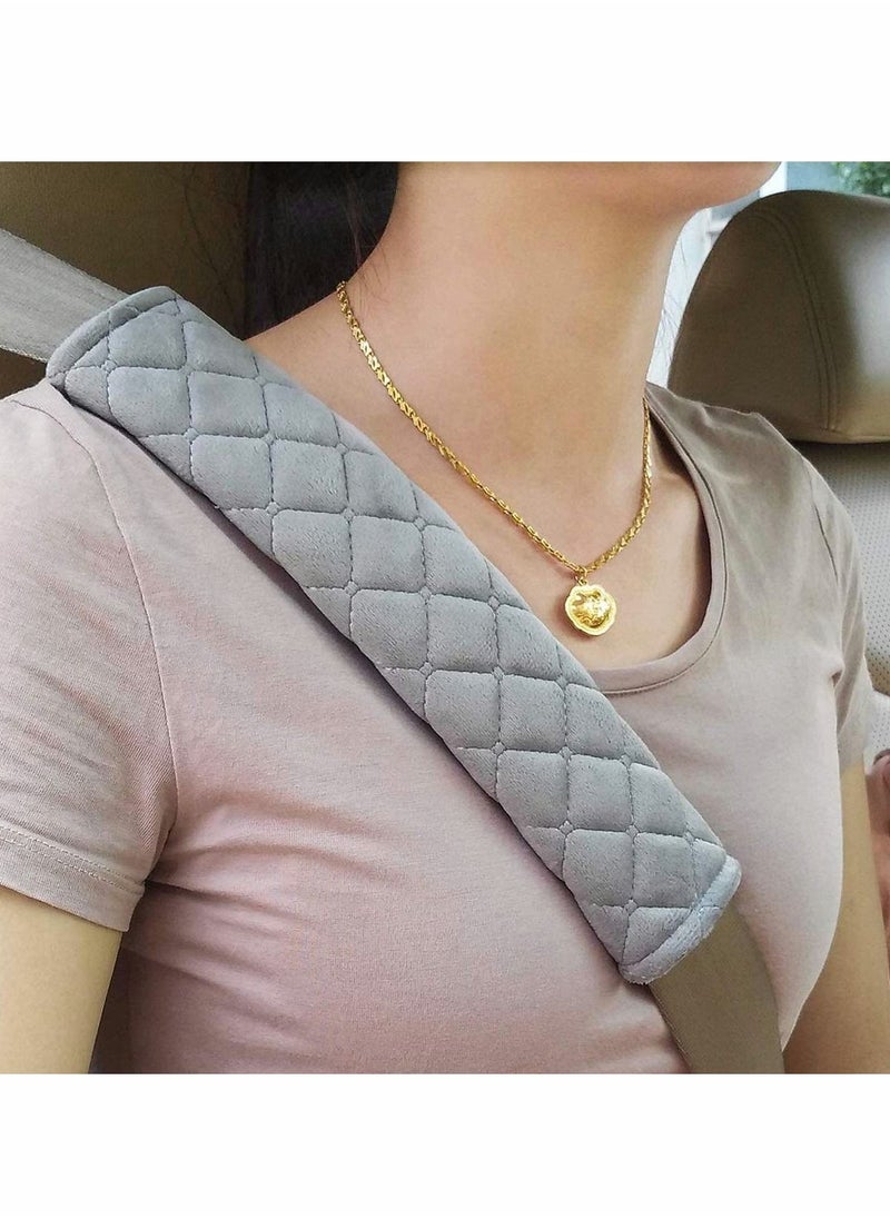 Excefore 2Pcs Car Seat Belt Cover Pads, Shoulder Seatbelt Pads Cover, Safety Belt Strap Shoulder Pad for Adults and Children(Gray)  - Image 4