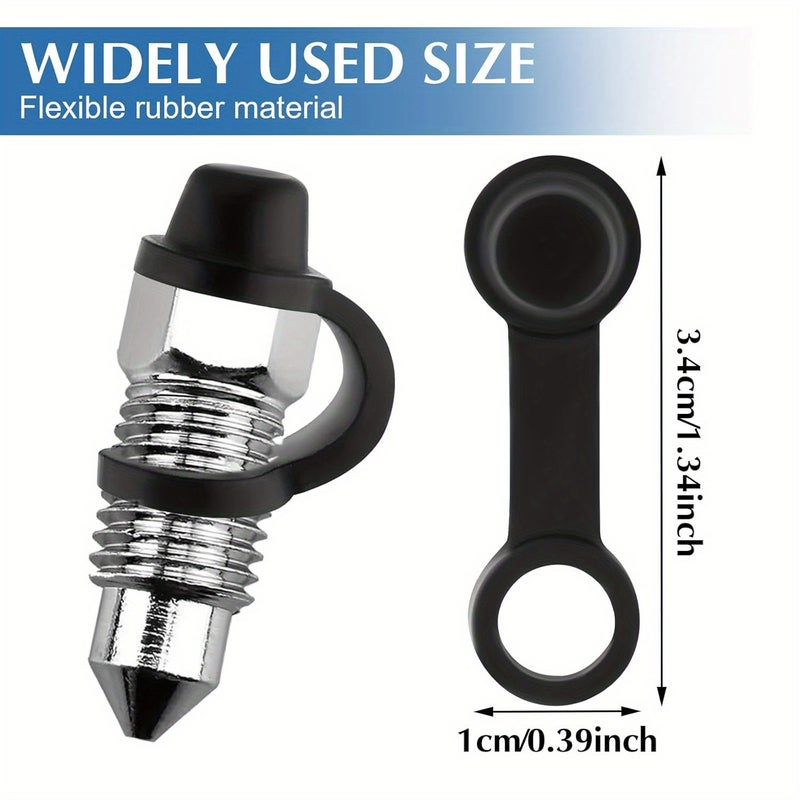 30pcs Rubber Grease Joint Caps Black Brake Exhaust Dust Fuel Filler Screw Caps for Car Bike Motorcycle - Image 3