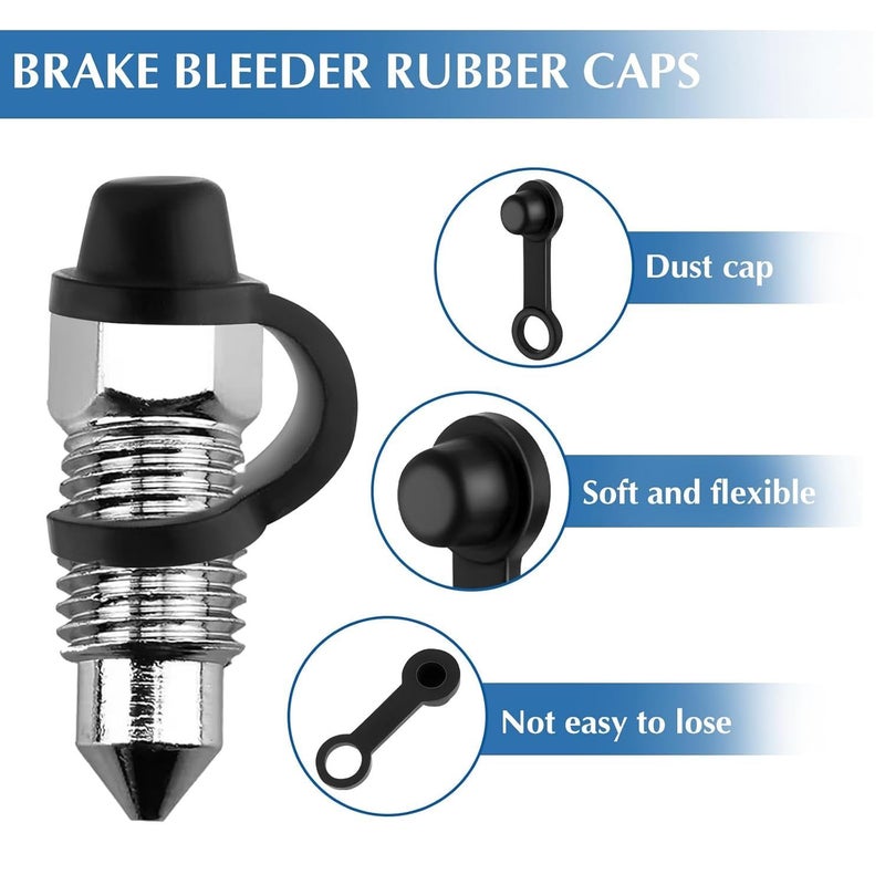 30pcs Rubber Grease Joint Caps Black Brake Exhaust Dust Fuel Filler Screw Caps for Car Bike Motorcycle - Image 2