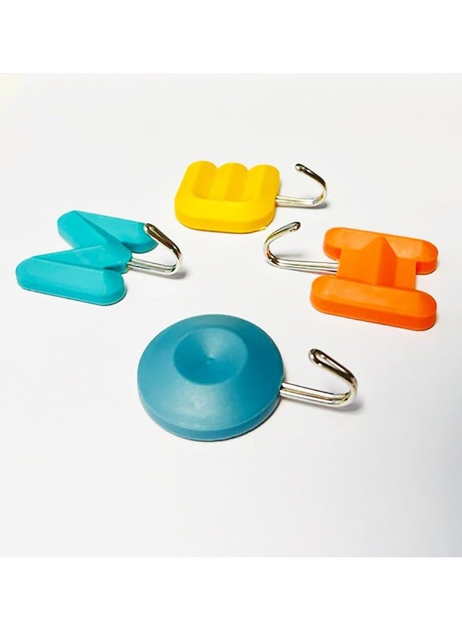 Biella 4 Pcs Self-Adhesive Stocking Holder Home Alphabet Wall Key Hooks For Home Kitchen Bathroom Office Etc - Image 4