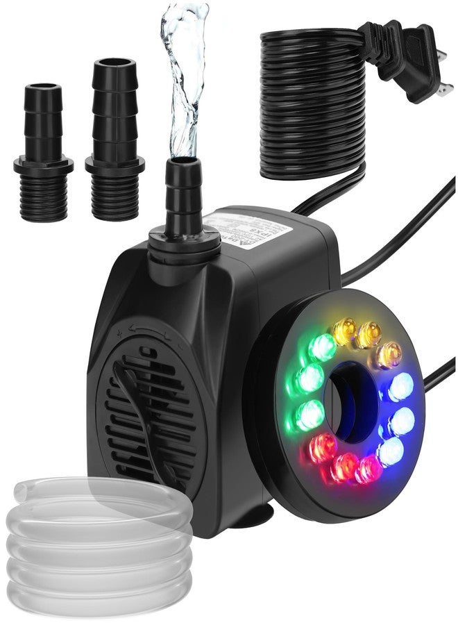 داتو مضخة مياه غاطسة صغيرة من داتو مزودة بإضاءة LED، 400 جالون في الساعة، 25 واط، مضخة مياه صغيرة فائقة الهدوء مع أنبوب، مناسبة لأحواض السمك، البرك الخارجية، النوافير، والتماثيل. - Image 1