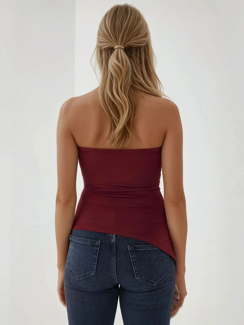 HICCUP Strapless Slim Fit Knitted Top