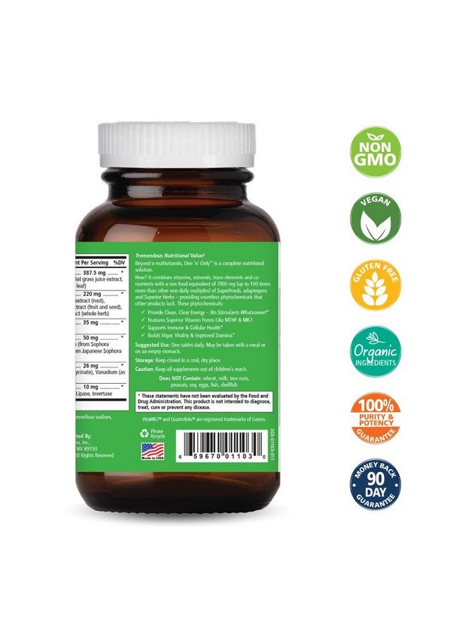 PURE ESSENCE LABS One n Only Whole Food Multivitamin by Pure Essence - Super Energetic Once a Day with Superfoods, Minerals, Enzymes, Vitamin D, D3, B12, Biotin - 30 Tablets - Image 3