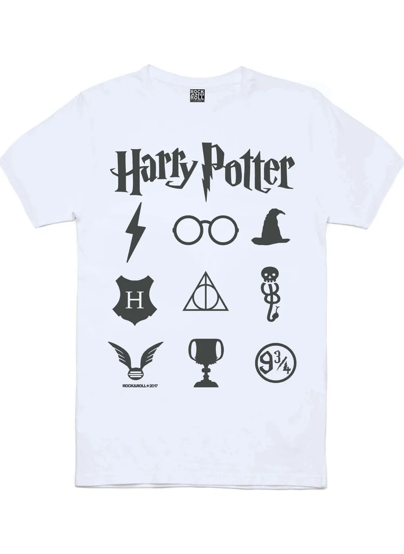 Rock&Roll HP Symbols White Short Sleeve T-Shirt