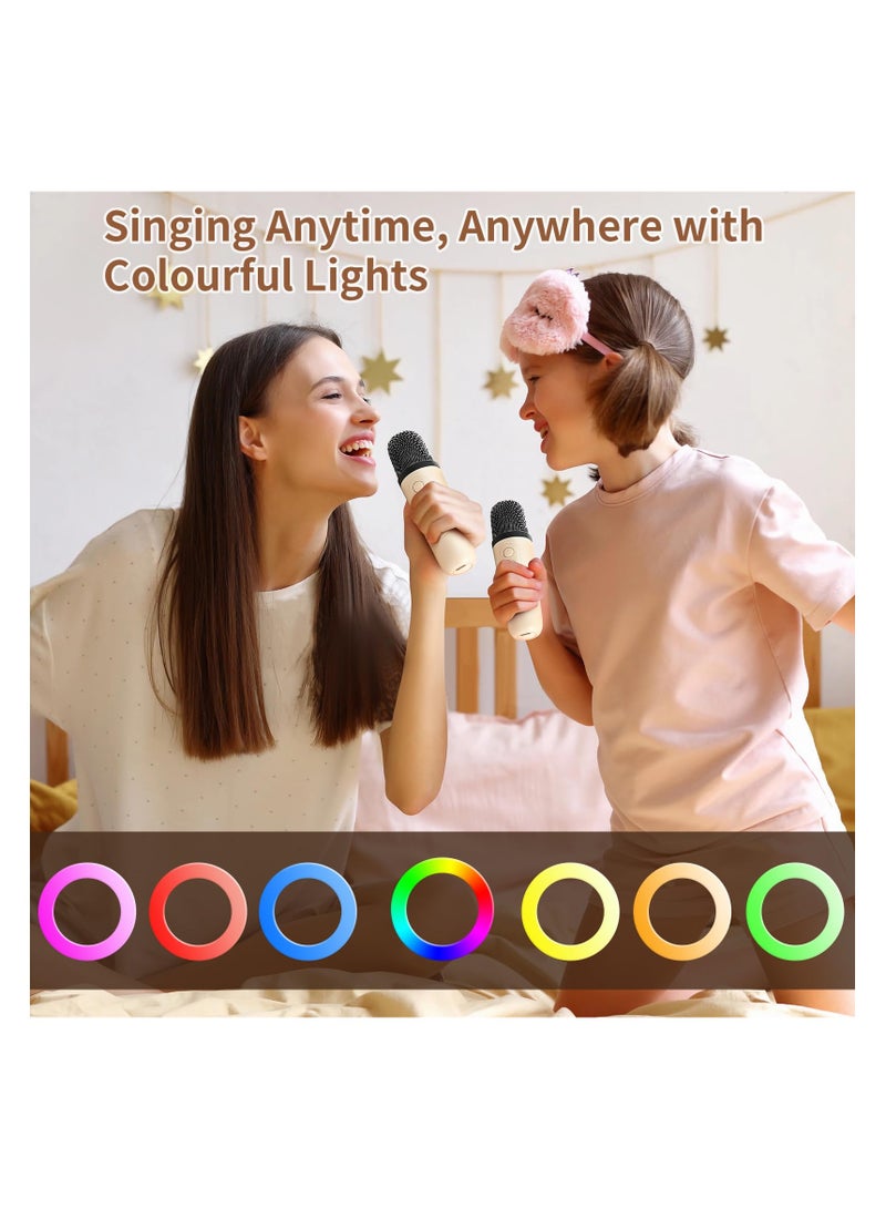 سيوسي Mini Karaoke Machine for Kids Adults, Portable Karaoke Speaker with 2 Wireless Microphones and Lights,  Birthday Toys Gifts for Girls Boys Ages 4, 5, 6, 7, 8, 9, 10, 12+ Family Home Party - Image 4