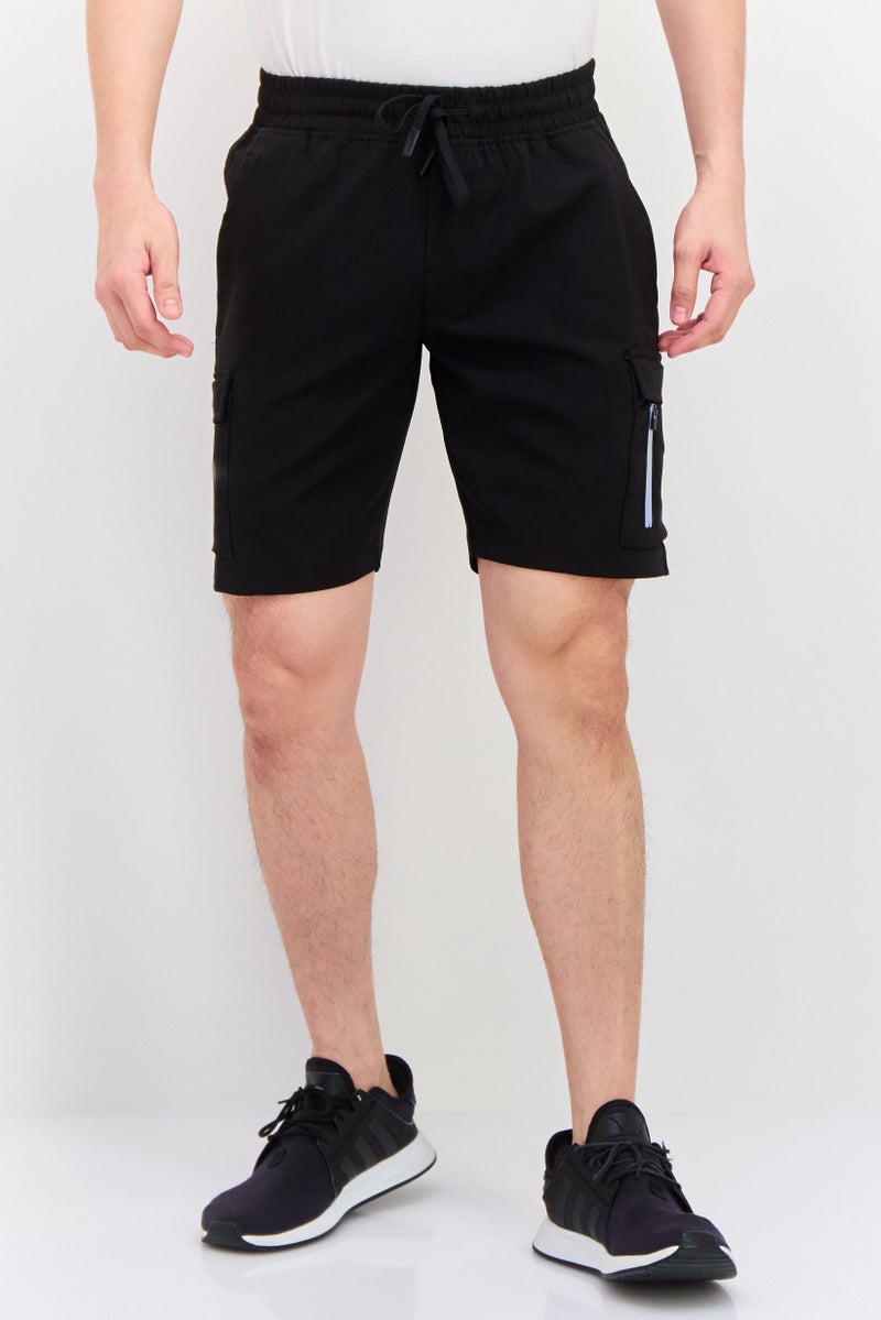 Legend Men Sportswear Fit Drawstring Outdoor 8,5 Inseam Shorts, Black - Image 1