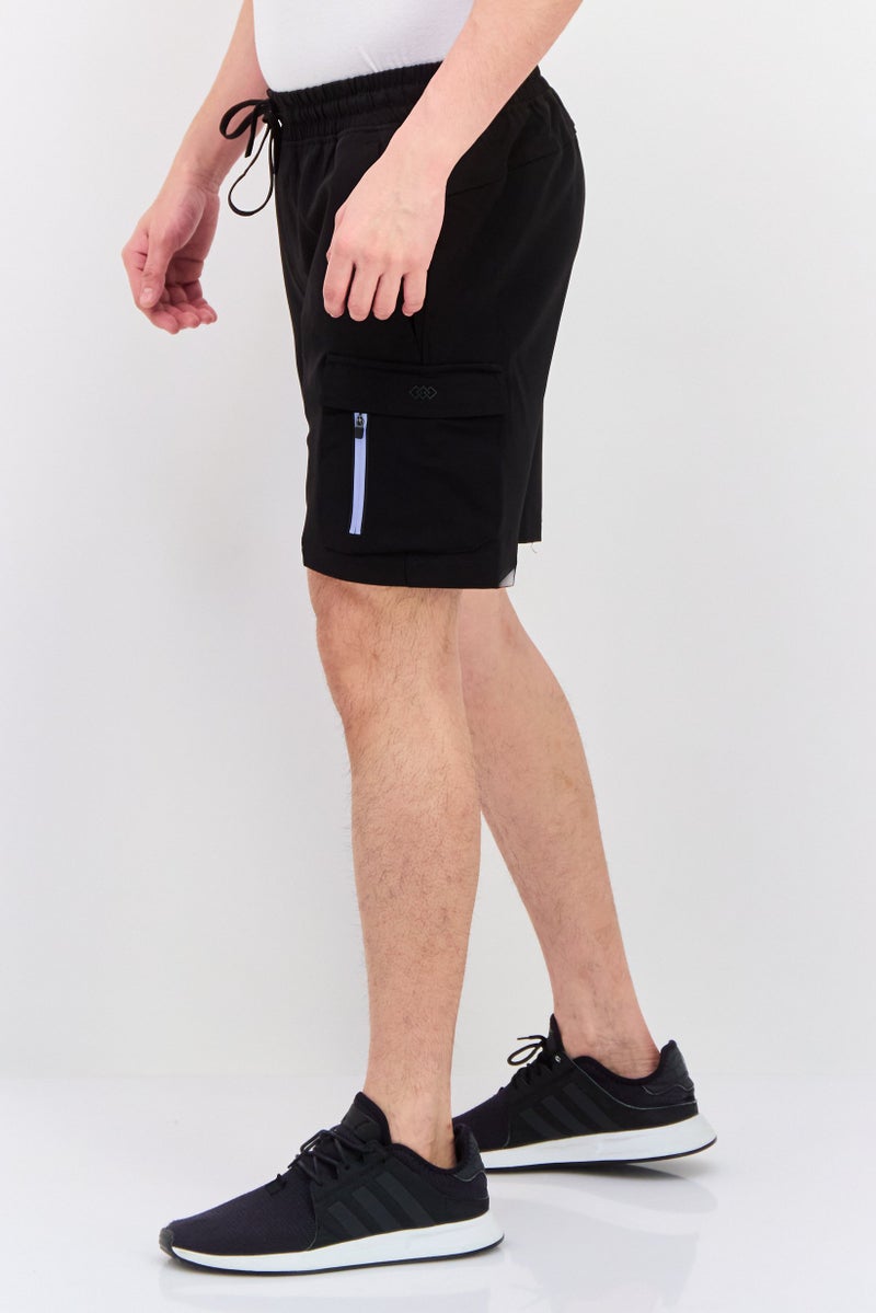 Legend Men Sportswear Fit Drawstring Outdoor 8,5 Inseam Shorts, Black - Image 2