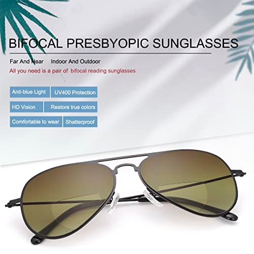 MIRYEA 2 Pairs Bifocal Reading Glasses UV400 Protection Sport Sunglasses Blue Light Blocking Lightweight Sun Readers for Men Women Outdoor Driving Eyeglasses Tinted Shades Anti Glare Eyewear 2.0 - Image 2