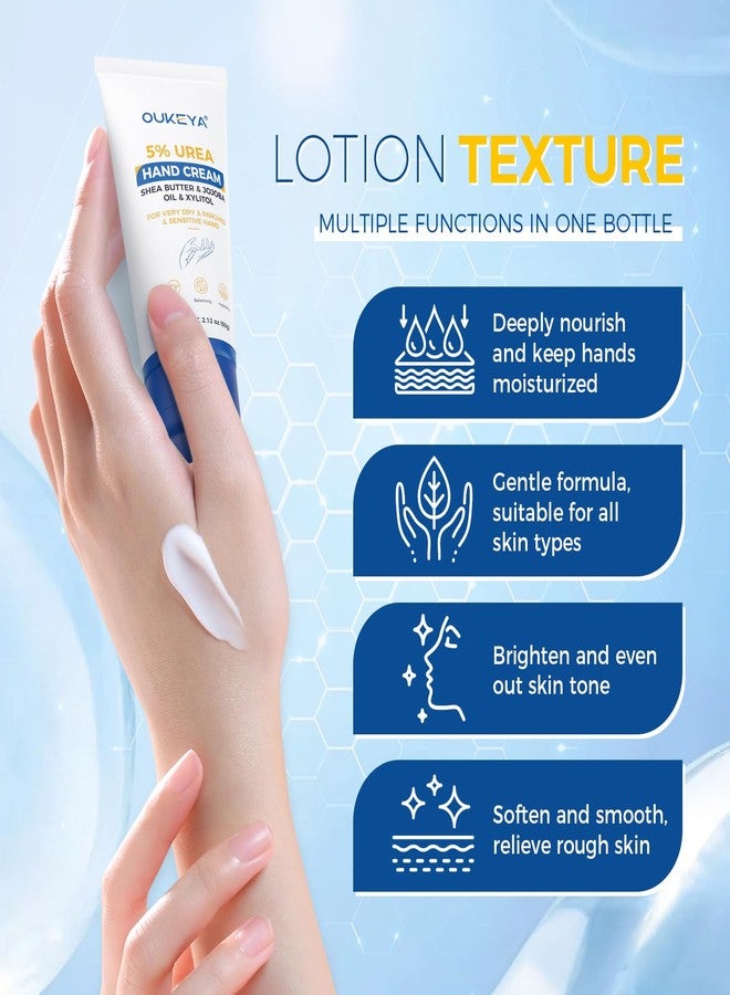 OUKEYA Urea Hand Cream - With 5% Urea Deep Nourishment for Hands, Fast-Absorbing Hydration for Soft Skin with Jojoba Seed Oil & Shea Butter - Perfect Travel Size for On-the-Go Care - Image 3
