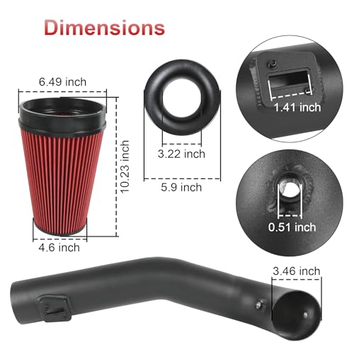 LDMINDA Cold Air Intake Kit Replacement for Chevy/GMC Replacement for Cadillac 2014-2020 Silverado 1500, Suburban, Tahoe, Sierra 1500, Yukon, Yukon Denali, Escalade V8 5.3L 6.2L - Image 4