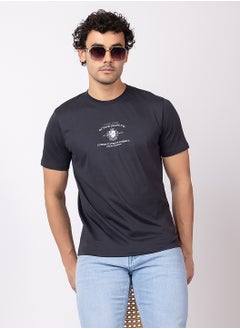 OCTAVE Octave Men's Solid Color Cotton with Spandex T-shirt,Charcol  - Image 2